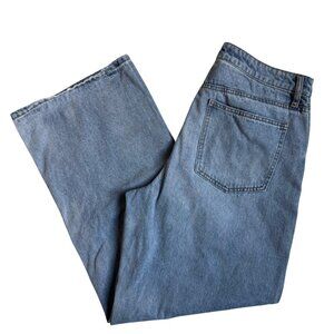 kenzie x francesca's Button-Fly Light Wash Baggy Wide Leg Jeans - Size 30